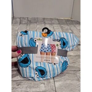 Sesame Street Elmo Cookie Monster PJ Shorts Women 3XL (Size 22W-24W)